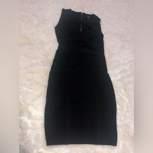 GUESS ribbed Little Black Dress with stunning cutout keyhole design